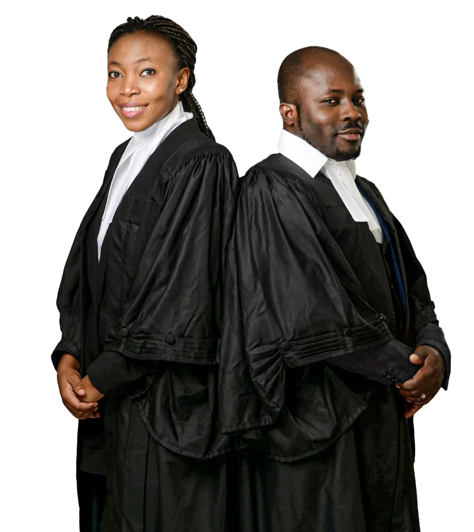 Tolu and Tobi Adelusi, founding partners of RoyalHill Attorneys, in court robes